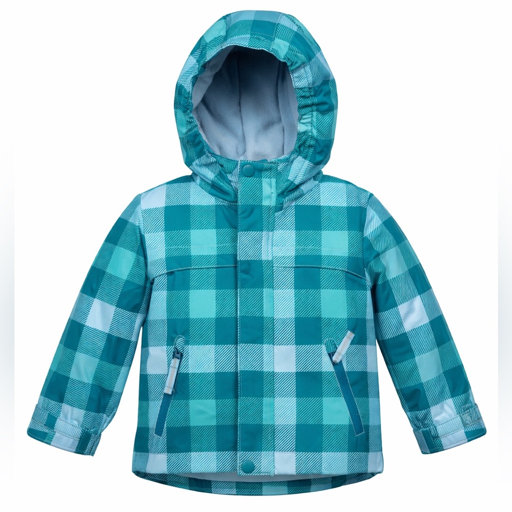 Cat & Jack Toddler Boys 3-in-1 Winter Jacket Plaid Hooded Insulated Blue NWT 2T